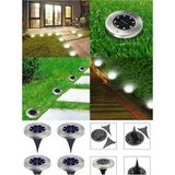 UniChrome 8 Ledli Solar Güneş Enerjili Işık Bahçe Dekor Aydınlatma Lambası 4 Adet Disklight