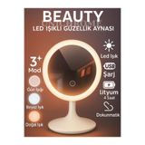 Unichrome Dokunmatik Led Işıklı Usb Li Yuvarlak Masa Üstü Makyaj Aynası Makyaj Aynası Ledli 3 Modlu 3 Renk
