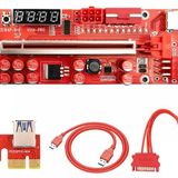 Unichrome PCI-E X16 Riser V014 Pro 3 Güç Girişli Sıcaklık ve Voltaj Göstergeli Ekran Kartı Yükseltici