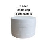 Unichrome Strafor Yuvarlak Pasta Tabanı Altlığı 30 X 3cm (5 adet)