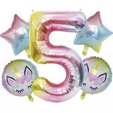 Unicorn 5 Yaş Folyo Balon Set