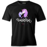 Unicorn Anneler Günü Siyah Unisex Tshirt