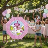 Unicorn At Pinyata Pembe 42 cm Sopalı Doğum Günü Parti Oyunu Seti