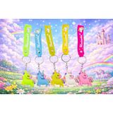 Unicorn Atlı Lüx Silikon Anahtarlık, Renkli Sevimli At Figürü, Çocuk Hediye,1 Paket 5 Adet