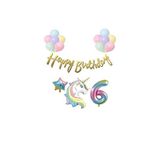 Unicorn Balonlu Kaligrafi Happy Bırthday 6 Yaş Balon Set