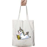 Unicorn Believe In Your Self Kitap Okuyan Iki Tarafı Kalıcı Baskılı Yıkanabilir Çanta