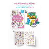 Unicorn Boyama Kitabı - Oyun Hamuru Kalıbı ve 50 Adet Çıkartma Hediyeli 3 + Yaş