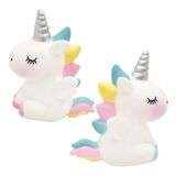 Unicorn Cake Dekorasyonları 2 Adet Tek Boynuzlu At Kek Süsleri Çocuklar Tek Boynuzlu At Doğum Günü Partisi Aksesuarları Hediye Sevimli Melek Kanatları Tek Boynuzlu At Cupcake Tepe Seti Bebek Duş Düğün Parti Malzemeleri Mavi ve Pembe
