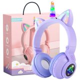 Unicorn Çocuk Bluetooth Kulaklık, Katlanabilir Kablosuz Kulaklık, Kablo ve Mikrofon Kulaklıklı Çocuklar için Ses Kontrolü, Doğum Günü Hediyesi ve Noel için Tek Boynuzlu At İlham Veren Hediye Tasarımı
