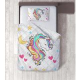 Unicorn Desenli Dijital Baskılı Tek Kişilik Yorgan Set