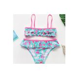 Unicorn Flamingo Simit Pembe Mint Yesili Firfirli Bikini