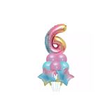 Unicorn Folyo Balon Doğum Günü Seti 6 Yaş
