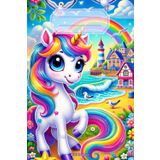 Unicorn Four Notebook: Quaderno a Quadretti 5x5 | Quaderno Appunti | Quaderno a Tema Unicorni | Copertina Flessibile Lucida | Formato A5
