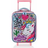 Unicorn Girl Power Çekçekli Anaokul Çantası 48310 - Pembe - Anaokulu - 35cm