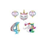 Unicorn Karakterli Rakamlı Doğum Günü Parti Seti Yaş 4