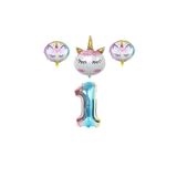 Unicorn Karakterli Rakamlı Folyo Balon Seti Yaş 1