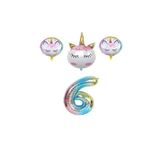 Unicorn Karakterli Rakamlı Folyo Balon Seti Yaş 6