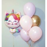 Unicorn Kedi Konsept Balon Set Sevimli Unicorn Kedi Balon Buketi Owl Doğum Günü Balon Set