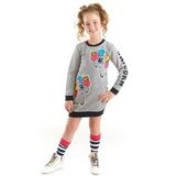 Unicorn Kız Çocuk Gri Sweat Elbise