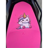 Unıcorn Kızgın Desenli Her Model Motosiklet Uyumlu Koltuk Kılıfı Neon Pembe