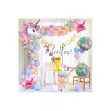 Unicorn Konsept 1 Yaş Balon Doğum Günü Set Tek Boynuzlu At Unicorn Yaş Balon Set