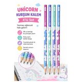 Unicorn Kurşun Kalem 4 Adet Faber Castell Yuvarlak Gövdeli Siyah Kurşun Kalem Yumuşak Yazım Kolay Tutuş Kaliteli