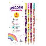 Unicorn Kurşun Kalem 4 Adet Fatih Yuvarlak Gövdeli Siyah Kurşun Kalem 2B Yumuşak Yazım Kolay Tutuş Kaliteli Okul Sınıf