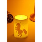 Unicorn LED Mum Bardak Tipi Pilli Dumansız Alevli Dekoratif Yapay Mum Işıldak Dekor Lambası 10 cm - 1 Adet