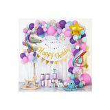 Unicorn Lüks Makoron Renkler Balon Zincir Set, 4