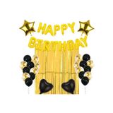 Unicorn Lüks Makoron Renkler Balon Zincir Set, GOLD
