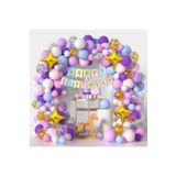 Unicorn Makoron Renk Balon Zincir Set Doğum Günü Parti Seti Süsü, 122554000