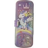 Unicorn Metal Çift Bölmeli Kalem Kutusu Sulu Kapak - Pembe - 1 ADET - CÜZDAN