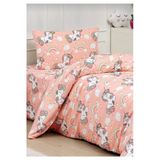 Unicorn Pamuklu Kız Çocuk Lastikli Çarşaflı (Fitted) Tek Kişilik Nevresim Takımı