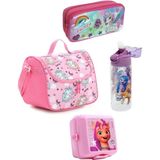 Unicorn Pony Kız Çocuk Beslenme Çantası + Suluk + Kalemkutusu + Beslenme Kabı Okul Çanta Seti