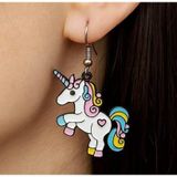 Unicorn Şekilli Mineli Kadın Küpe Çift Adet El Yapımı Küpe