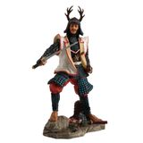 Unicorn Studios 9 7/8 inç Japon Samuray Geyik Boynuzu Kask Reçine Heykeli El Boyalı Finish