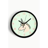 Unicorn Tasarımı Çocuk Odası Duvar Saati - 35cm - Önü Camlı Siyah Kasa - Sessiz Mekanizma, JH0826S35SKP