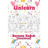 Unicorn Tatilde Temalı Dev Boyama Kağıdı 2,5 Metre Rulo Boyama Kağıdı - Çocuk Eğitici Boyama