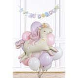 Unicorn Tema Doğum Günü Balon Seti Retro Unicorn Balon ve Bannerlı Set