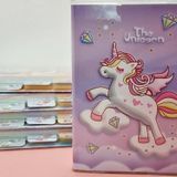 Unicorn Temalı A6 Not Defteri , Ayraçlı Ajanda - Pembe