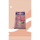 Unicorn Temalı Kırtasiye Seti 7 Parça - Defter, Hesap Makinesi, Kalem, Silgi ve Daha Fazlası - 5 Adet - 6GA-Pembe