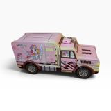 Unicorn Temalı Metal Kumbara Karavan Şeklinde Pembe, Asma Kilitli - K-0263 | Çocuklar için Tasarım, Sağlam Metal Yapı, Güvenli Kilit Mekanizması, Para Biriktirme Alışkanlığı, Anahtarlı Asma Kilit