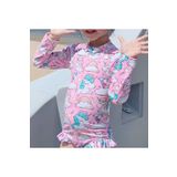 Unicorn Uzun Kollu Pembe Mint Gökkuşağı Balonlu Kız Çocuk Mayo Pembe 8-10 Yaş