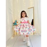 Unicorn Vintage Kız Bebek Elbisesi,Doğum günü,fotoğraf çekim elbise,0-12 Yaş Uygun - 8 Yaş - Pembe