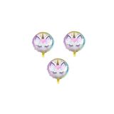 Unicorn Yuvarlak Folyo Balon 3 Adet