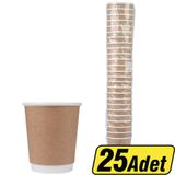 Unicup Double Wall Kraft Karton Bardak 8 oz 25'li Paket