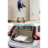 Unideco Home Metal Ayaklı Laptop Masası Katlanır Çalışma Masası Raflı Masa Katlanır Laptop Sehpası Bodo Beyaz Siyah - Beyaz - Siyah