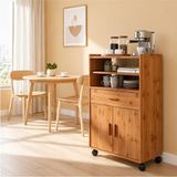 Unideco Home Tekerlekli Mutfak Dolabı Mikrodalga Fırın Dolabı Kahve Köşesi Mutfak Standı Mutfak Bangosu Airfryer Standı Çok Amaçlı Dolap Vario Atlantik Çam