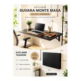 UNİDECO Katlanır Duvar Masası Duvara Monte Mutfak Masası Çalışma Masası Balkon Hobi Masası Açılır Kapanır Lara Siyah