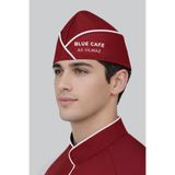 Üniformanya İsim Hediyeli Bordo Beyaz Biyeli Aşçı Kepi Kayık Kep Fırıncı Kep Şef Aşçı Şapkası Modelleri